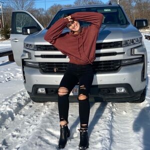 Eunina Clara High Rise Skinny Crop Black Distressed Jeans Size 7